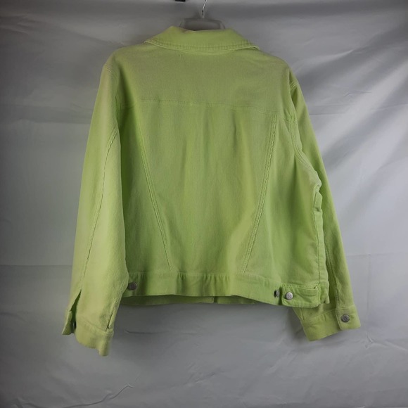 Avenue Blue Light lime green corduroy button front jacket shacket 18/20 - Picture 2 of 6